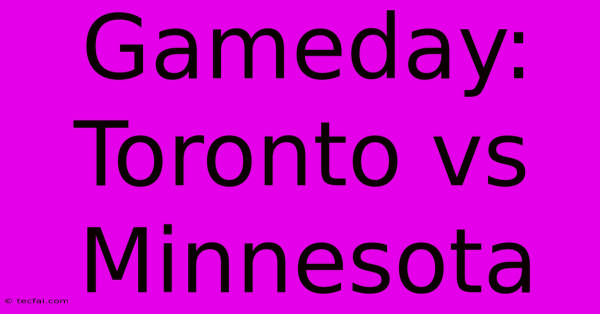 Gameday: Toronto Vs Minnesota