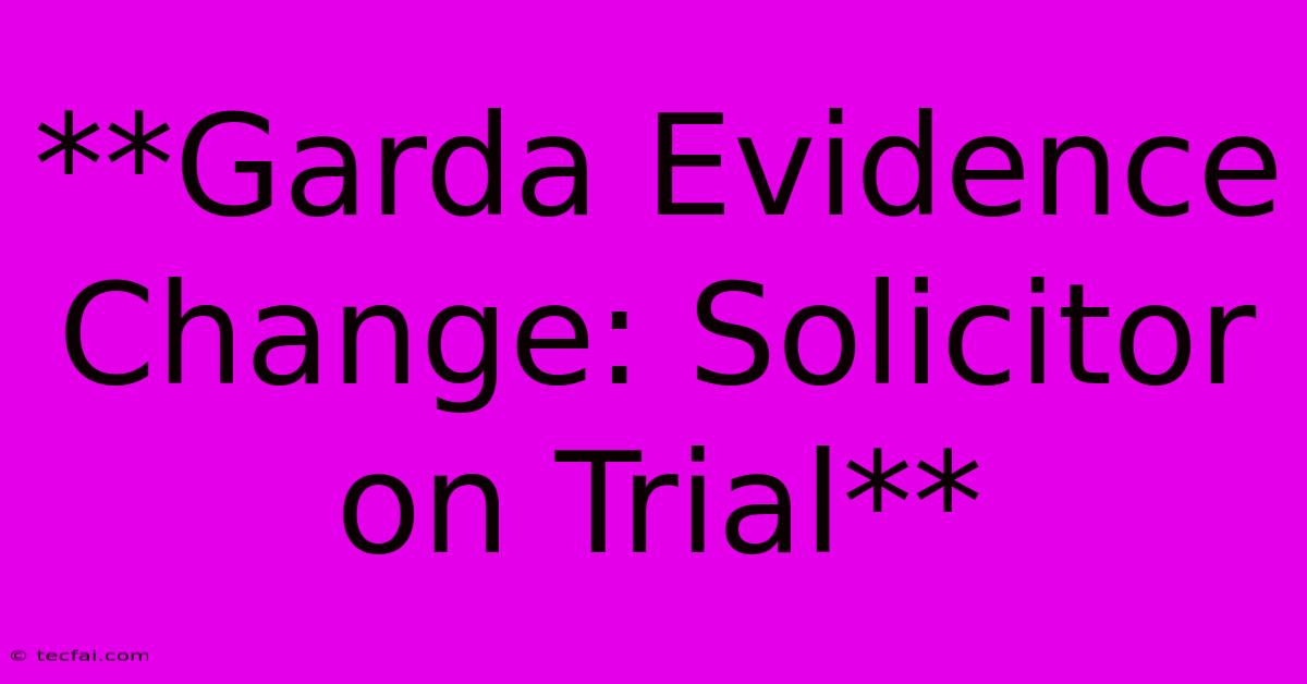 **Garda Evidence Change: Solicitor On Trial**