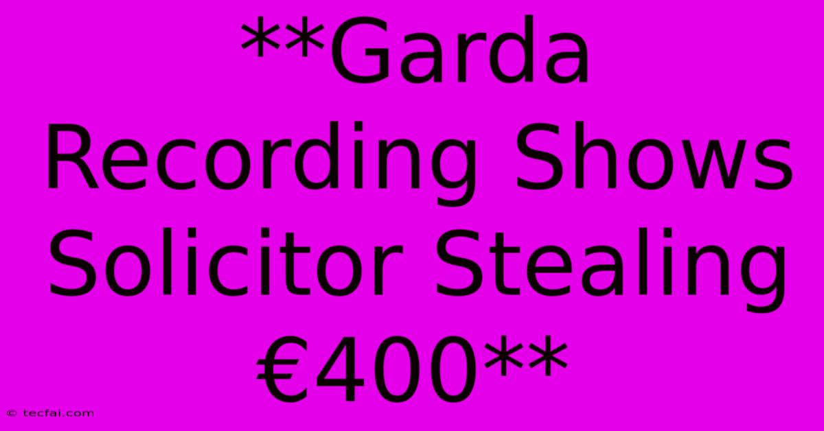 **Garda Recording Shows Solicitor Stealing €400**