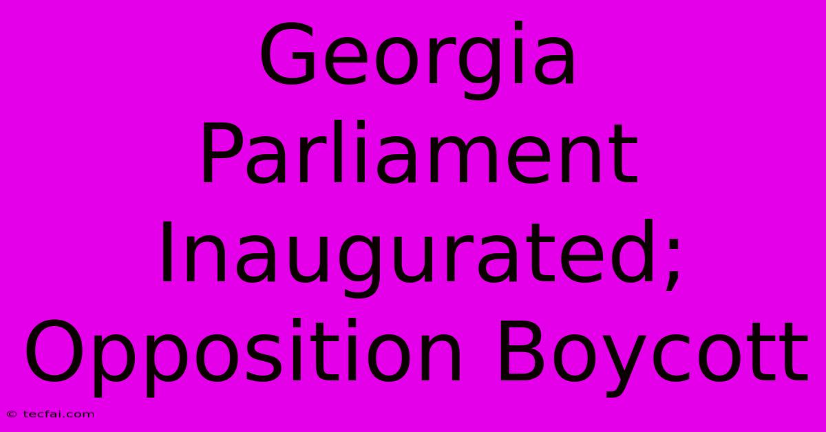 Georgia Parliament Inaugurated; Opposition Boycott