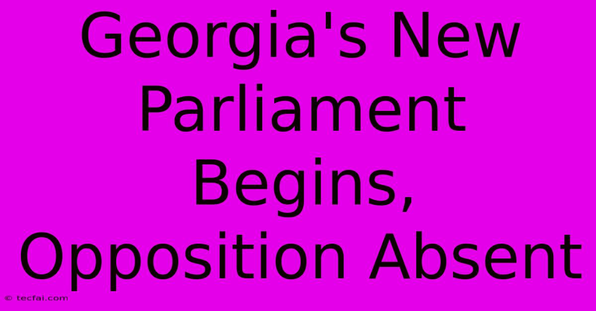 Georgia's New Parliament Begins, Opposition Absent