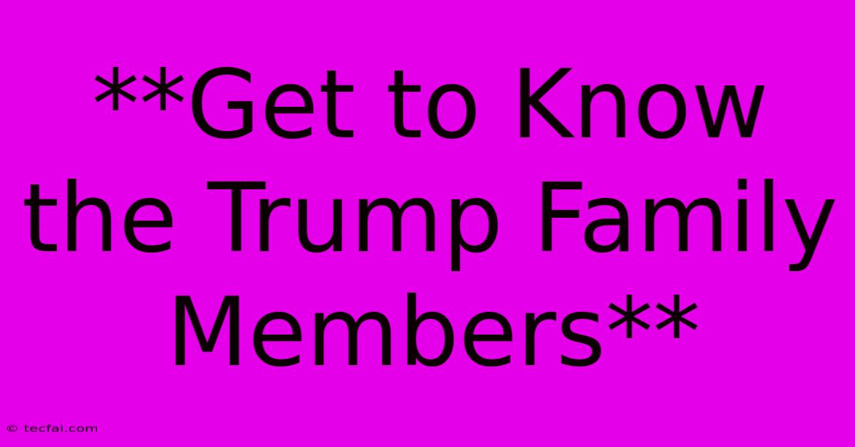 **Get To Know The Trump Family Members**