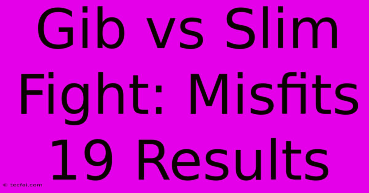 Gib Vs Slim Fight: Misfits 19 Results