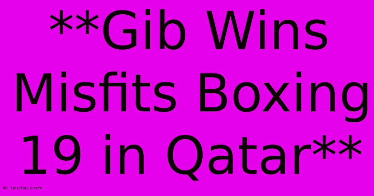 **Gib Wins Misfits Boxing 19 In Qatar**