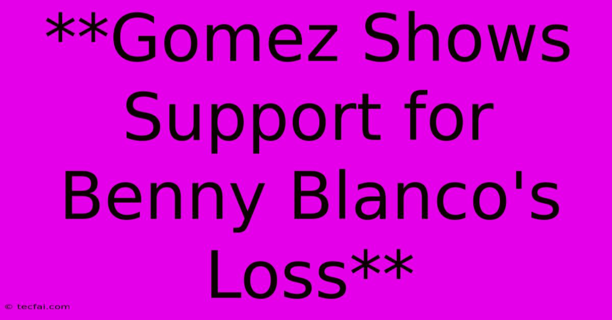 **Gomez Shows Support For Benny Blanco's Loss**