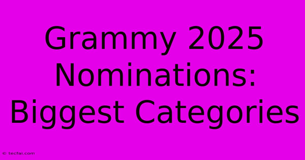 Grammy 2025 Nominations: Biggest Categories 