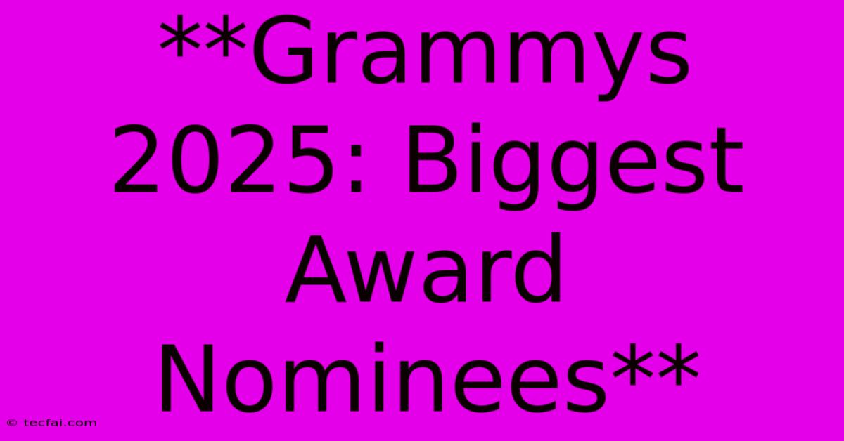 **Grammys 2025: Biggest Award Nominees**