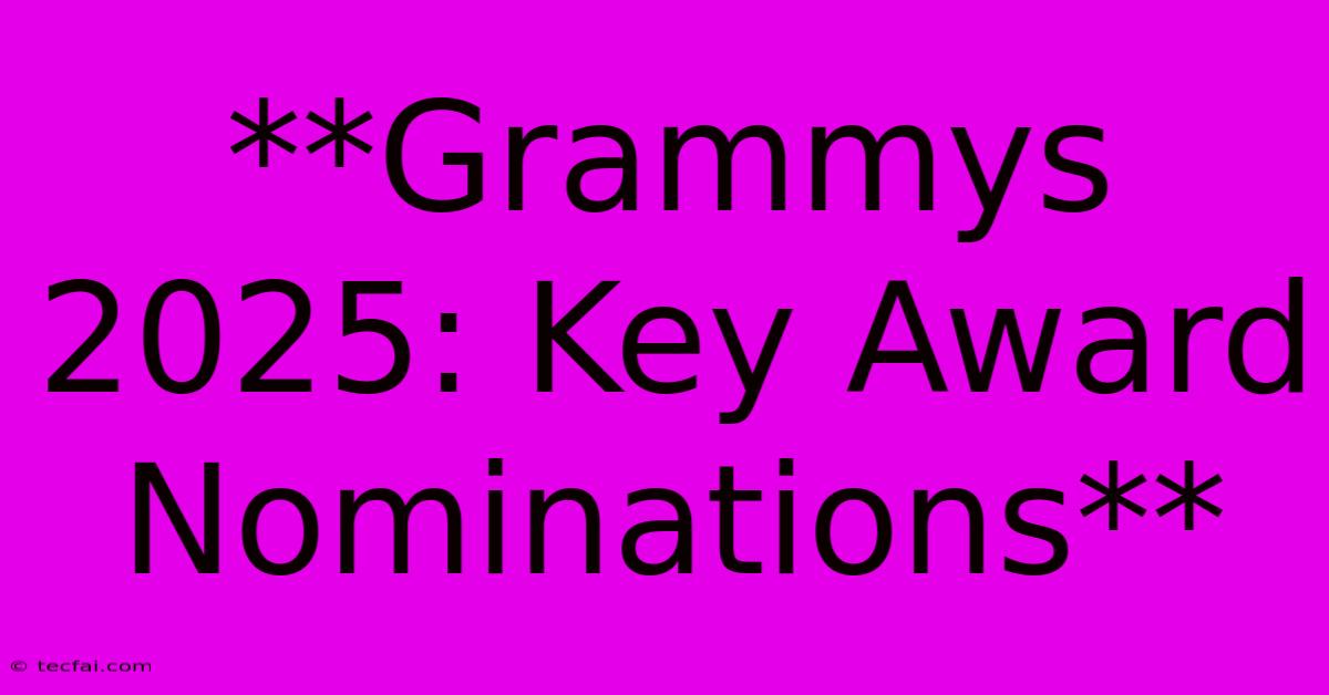 **Grammys 2025: Key Award Nominations** 