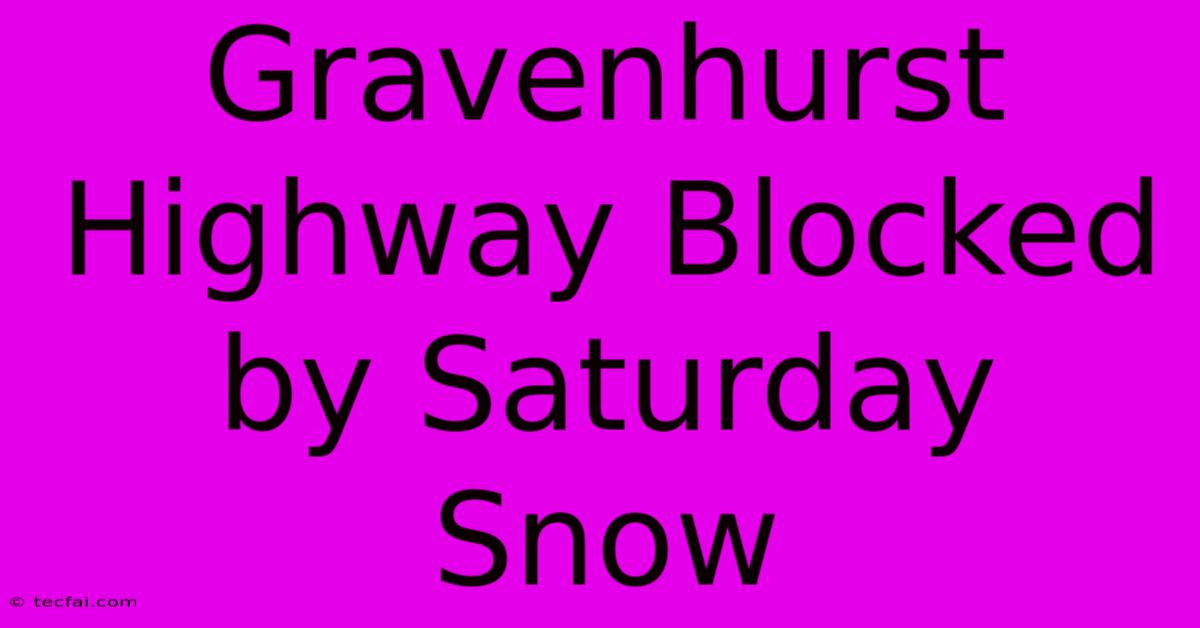 Gravenhurst Highway Blocked By Saturday Snow