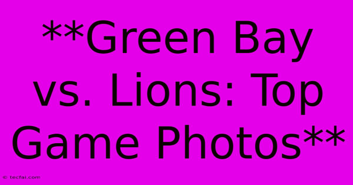 **Green Bay Vs. Lions: Top Game Photos**