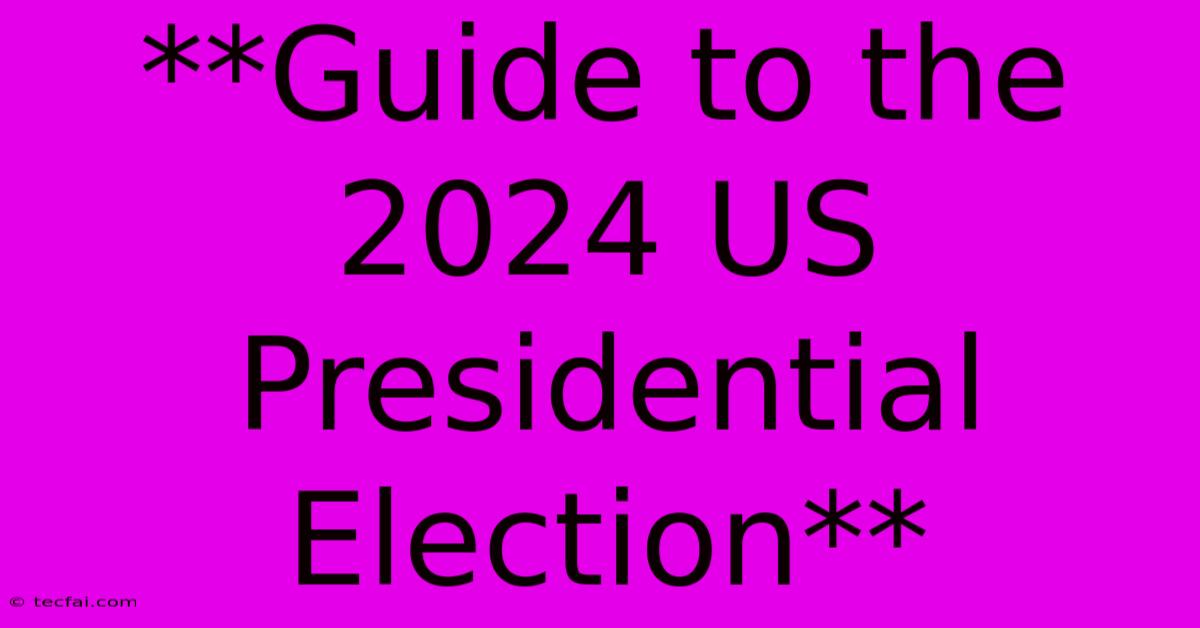 **Guide To The 2024 US Presidential Election** 