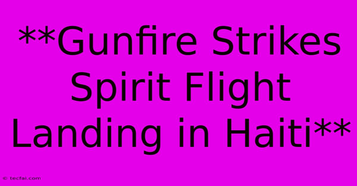 **Gunfire Strikes Spirit Flight Landing In Haiti**