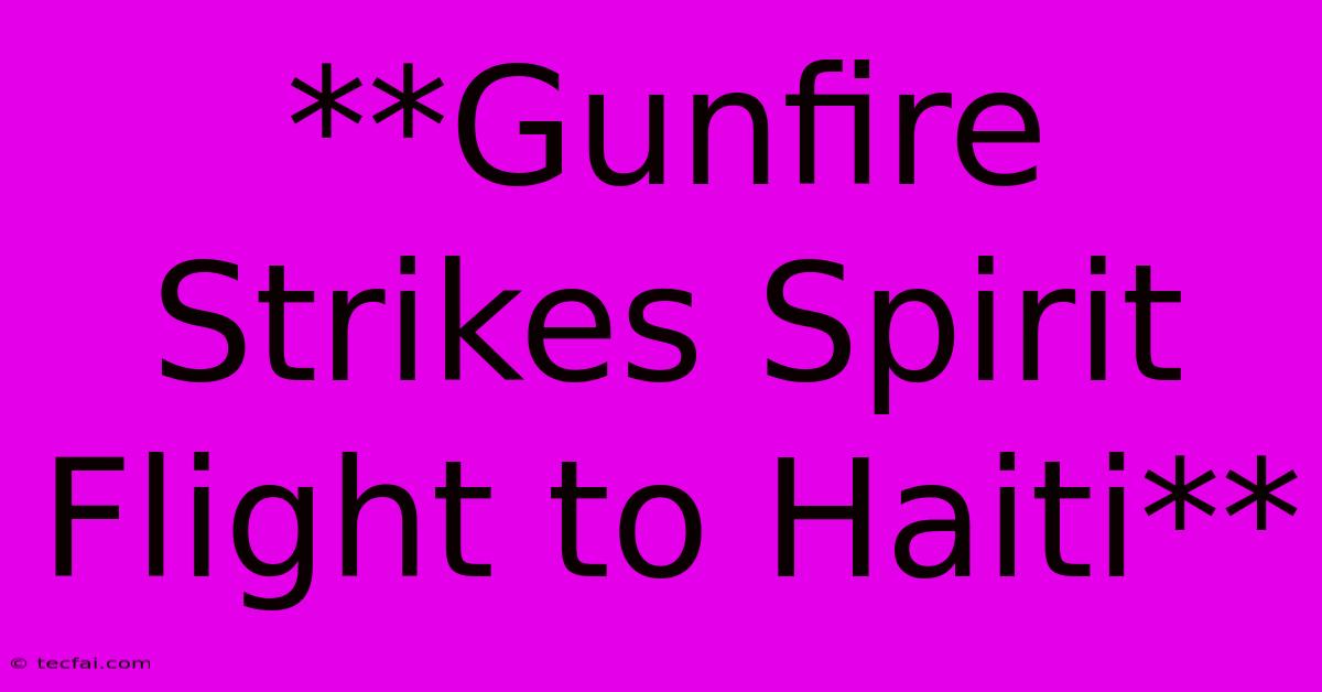 **Gunfire Strikes Spirit Flight To Haiti**