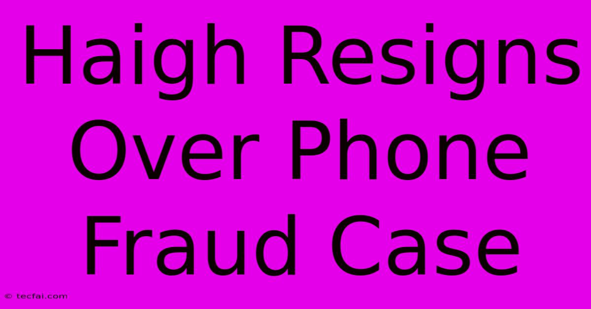 Haigh Resigns Over Phone Fraud Case