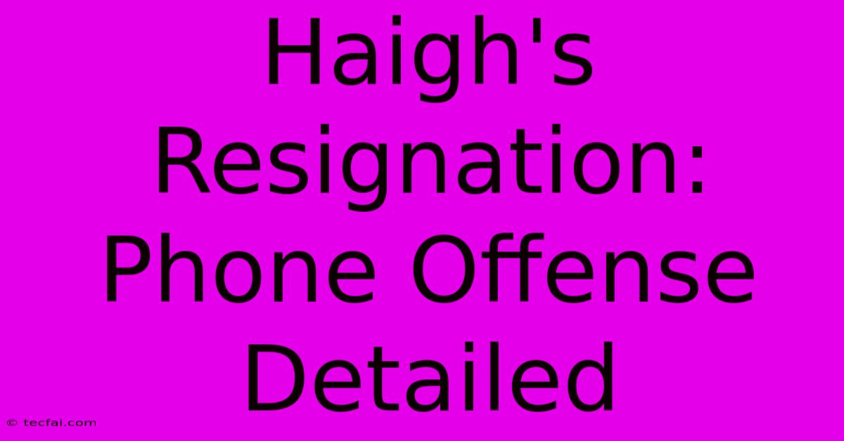 Haigh's Resignation: Phone Offense Detailed