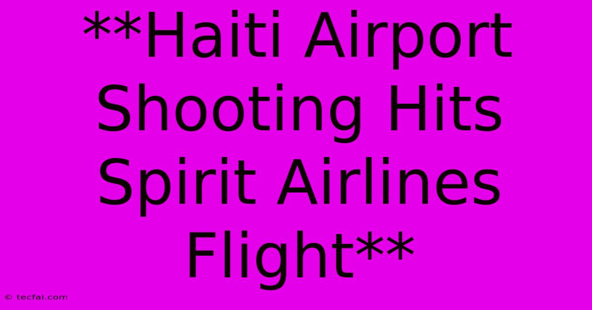 **Haiti Airport Shooting Hits Spirit Airlines Flight**