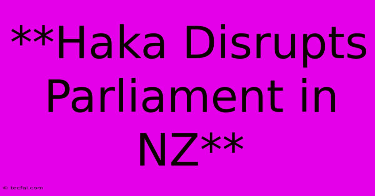 **Haka Disrupts Parliament In NZ**