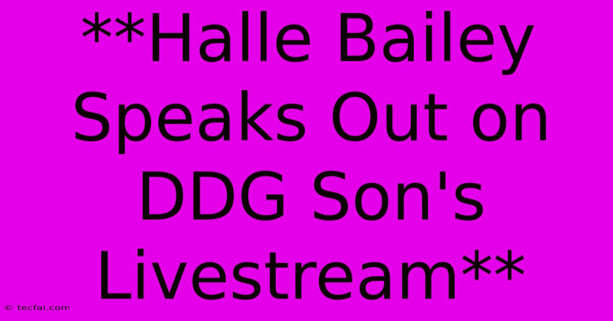 **Halle Bailey Speaks Out On DDG Son's Livestream**