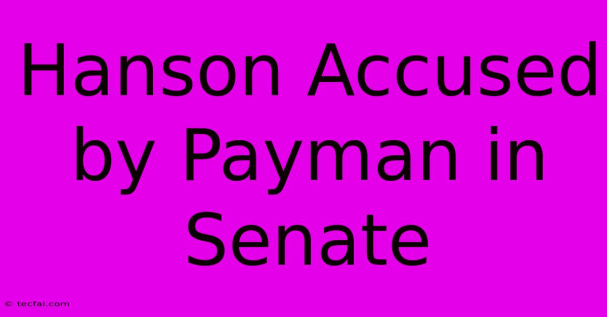 Hanson Accused By Payman In Senate