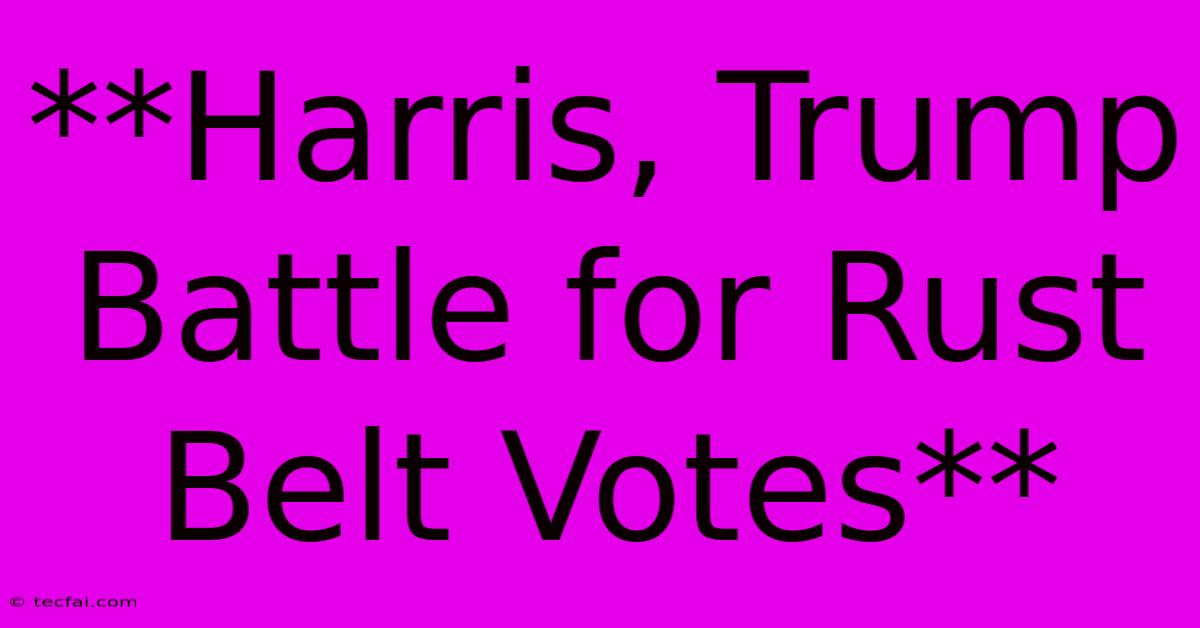 **Harris, Trump Battle For Rust Belt Votes** 