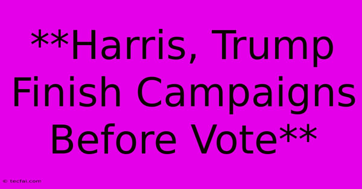 **Harris, Trump Finish Campaigns Before Vote**