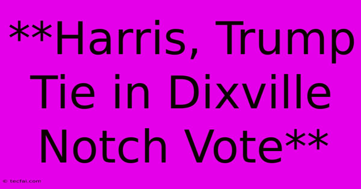 **Harris, Trump Tie In Dixville Notch Vote**