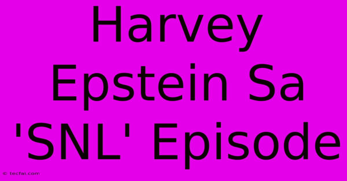 Harvey Epstein Sa 'SNL' Episode