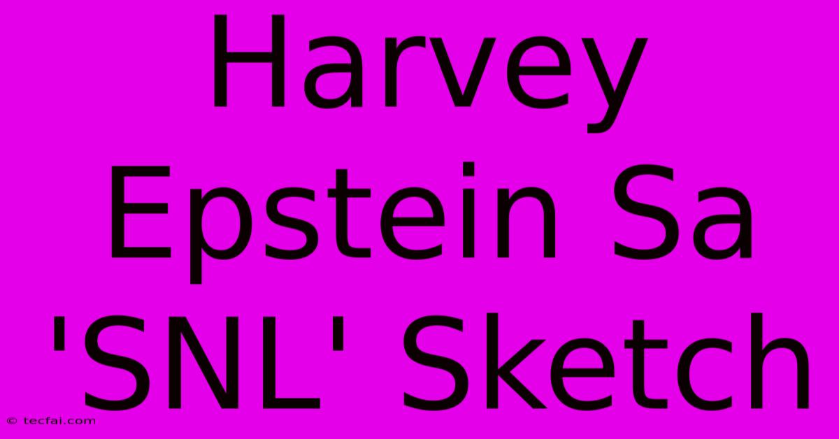 Harvey Epstein Sa 'SNL' Sketch