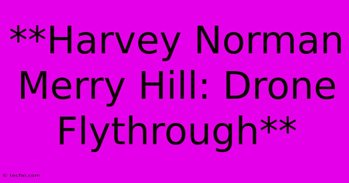 **Harvey Norman Merry Hill: Drone Flythrough**