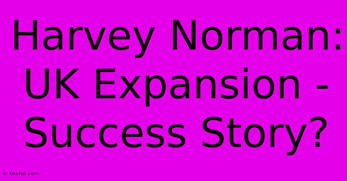 Harvey Norman:  UK Expansion - Success Story? 