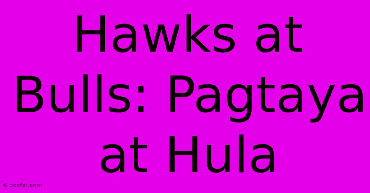 Hawks At Bulls: Pagtaya At Hula