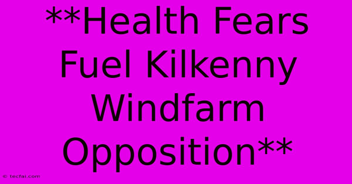 **Health Fears Fuel Kilkenny Windfarm Opposition**