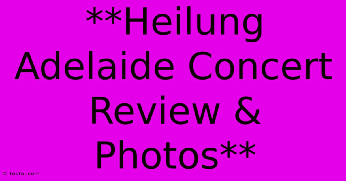 **Heilung Adelaide Concert Review & Photos**