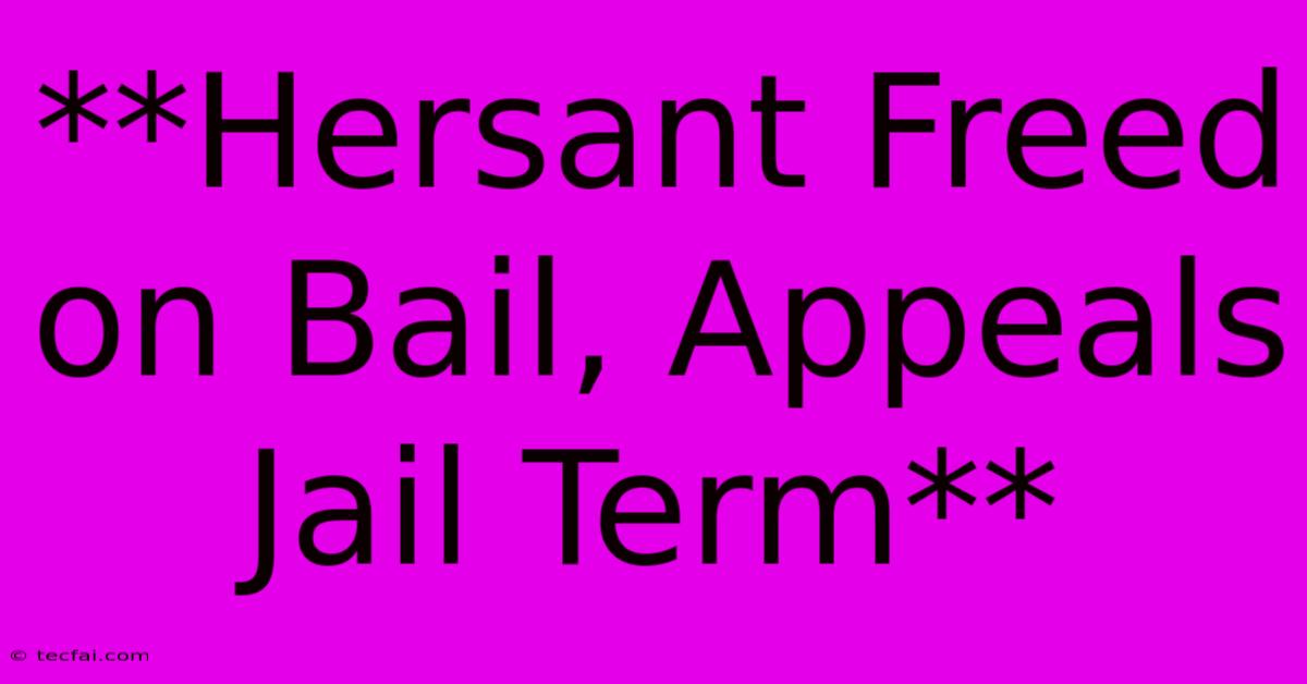 **Hersant Freed On Bail, Appeals Jail Term**