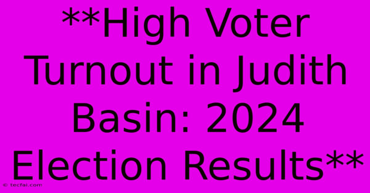 **High Voter Turnout In Judith Basin: 2024 Election Results** 