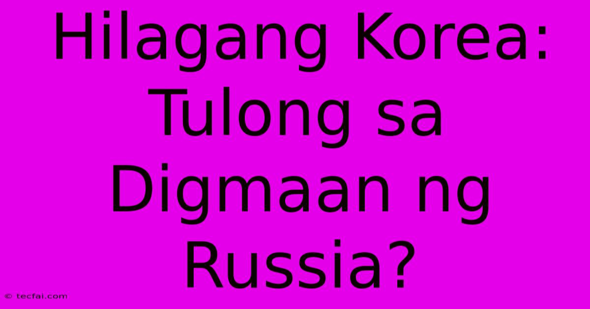 Hilagang Korea: Tulong Sa Digmaan Ng Russia? 