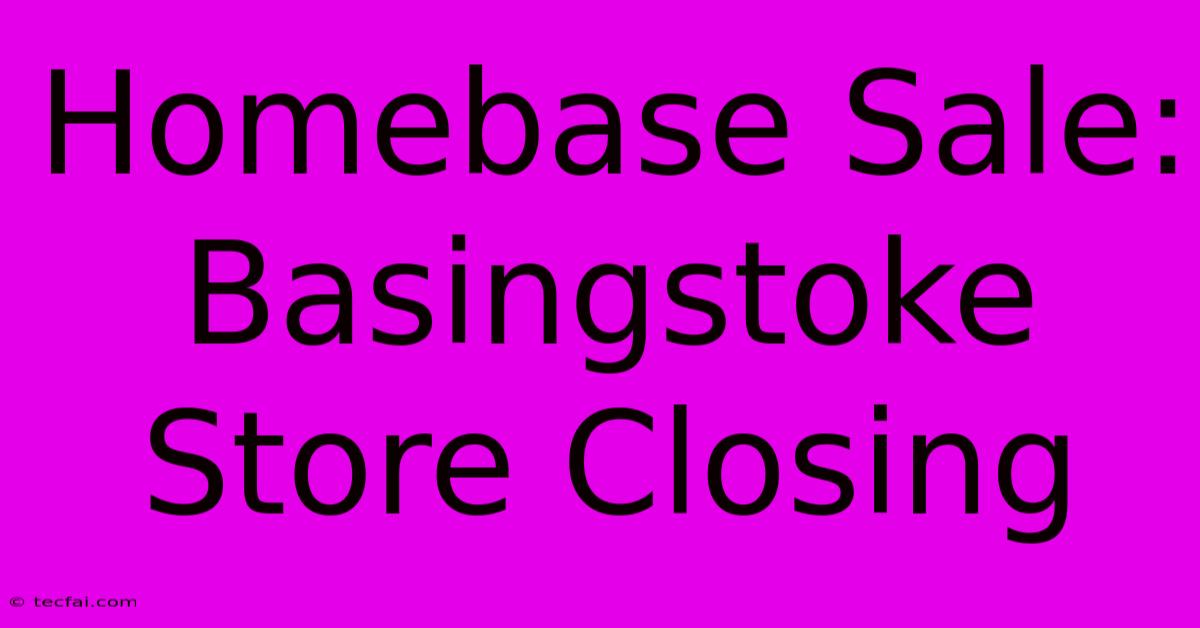 Homebase Sale: Basingstoke Store Closing