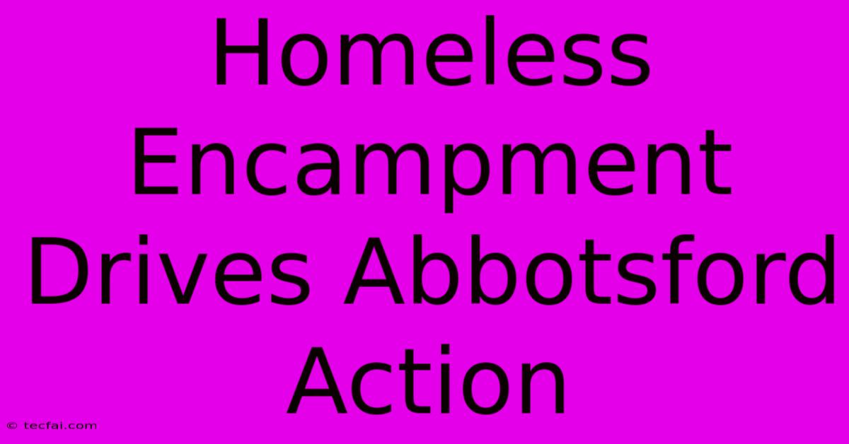 Homeless Encampment Drives Abbotsford Action