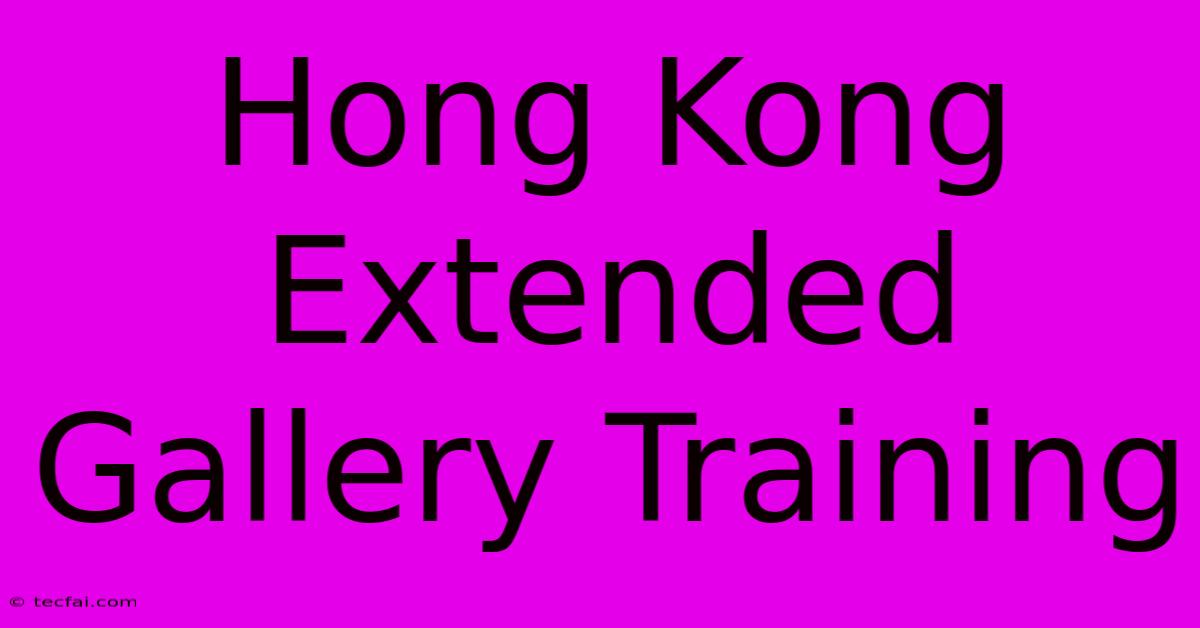 Hong Kong Extended Gallery Training