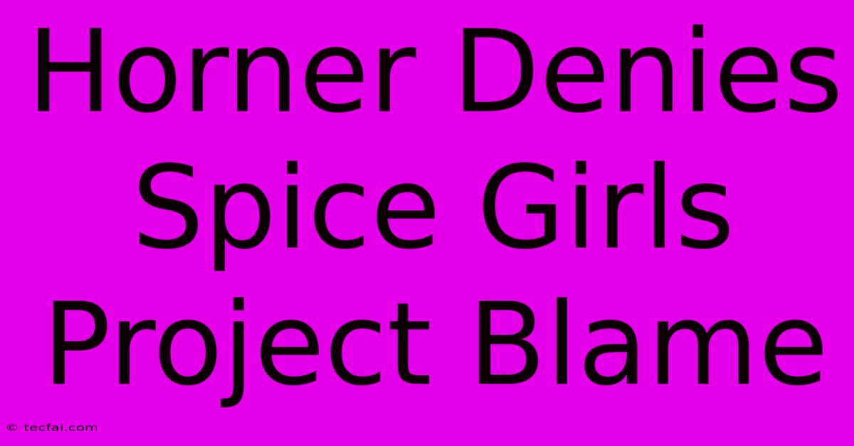 Horner Denies Spice Girls Project Blame