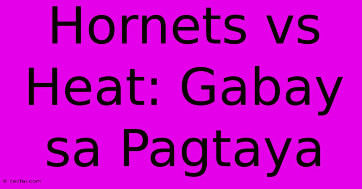 Hornets Vs Heat: Gabay Sa Pagtaya