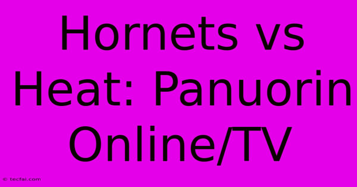 Hornets Vs Heat: Panuorin Online/TV