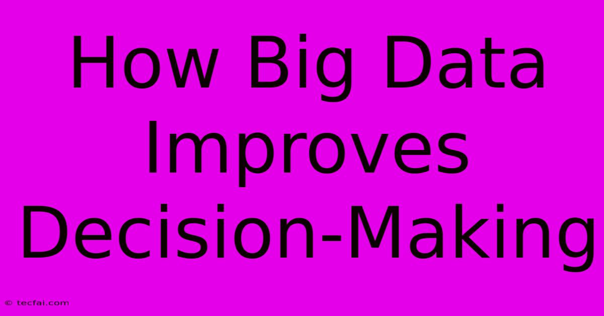 How Big Data Improves Decision-Making