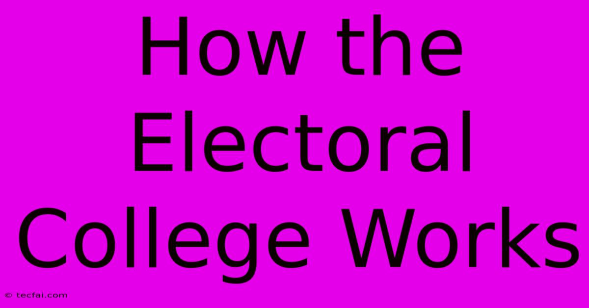 How The Electoral College Works