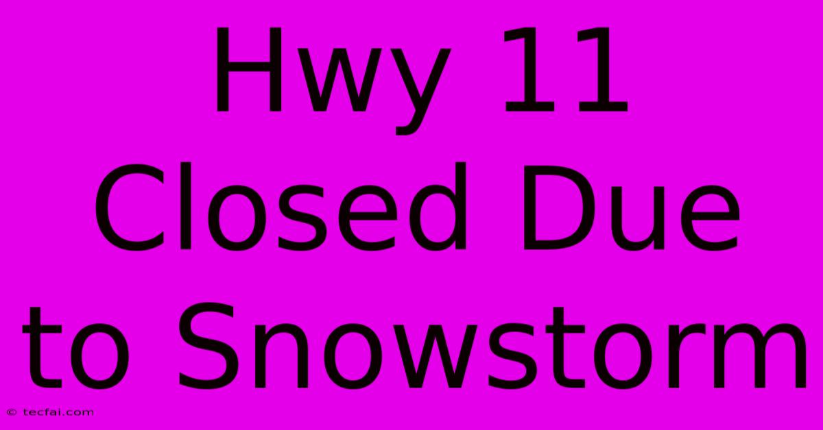 Hwy 11 Closed Due To Snowstorm