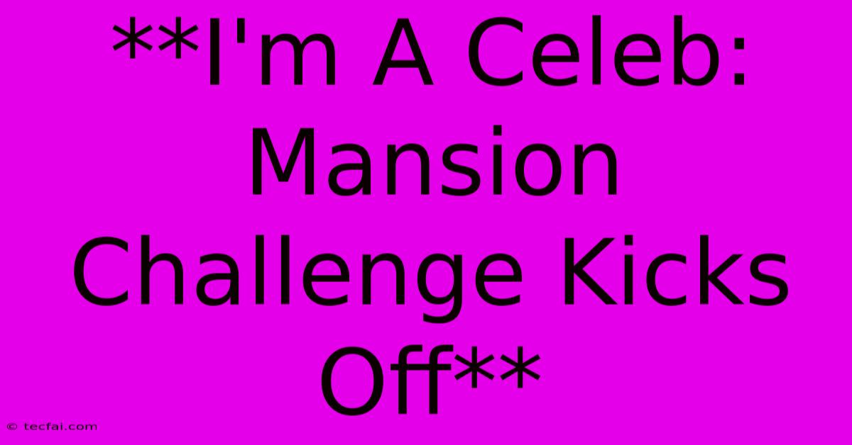 **I'm A Celeb: Mansion Challenge Kicks Off**