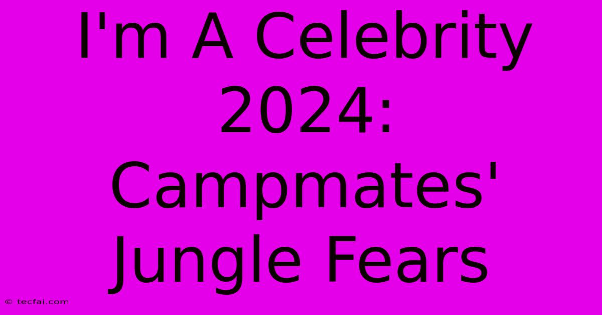 I'm A Celebrity 2024: Campmates' Jungle Fears