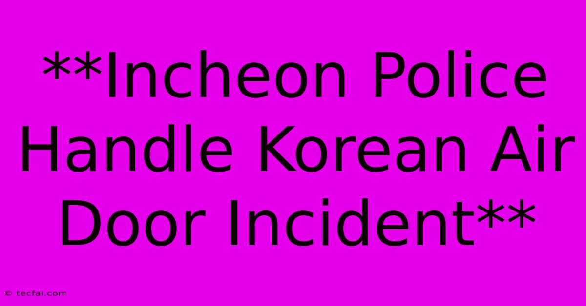 **Incheon Police Handle Korean Air Door Incident**