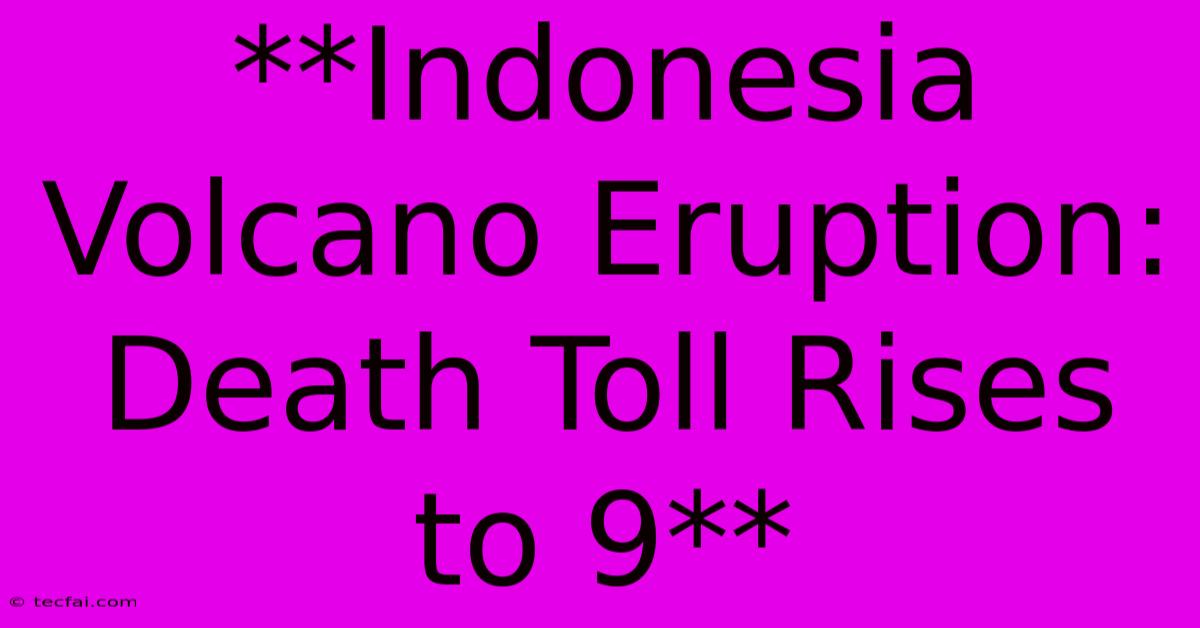 **Indonesia Volcano Eruption: Death Toll Rises To 9**