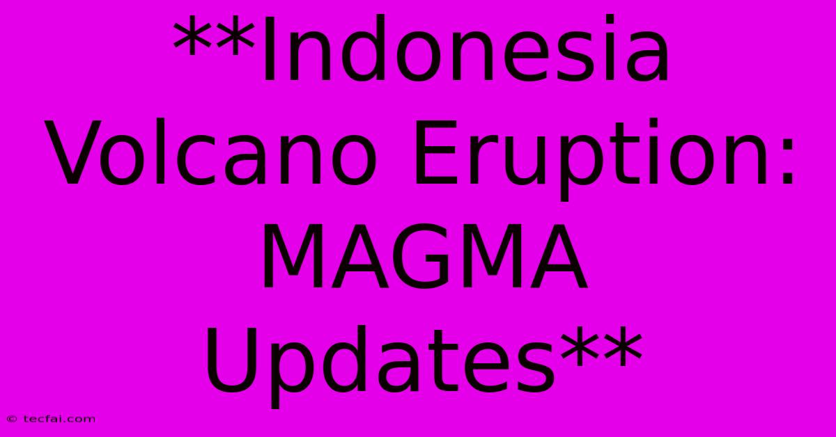 **Indonesia Volcano Eruption: MAGMA Updates**